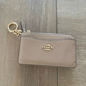 Coach Taupe Leather Key Holder